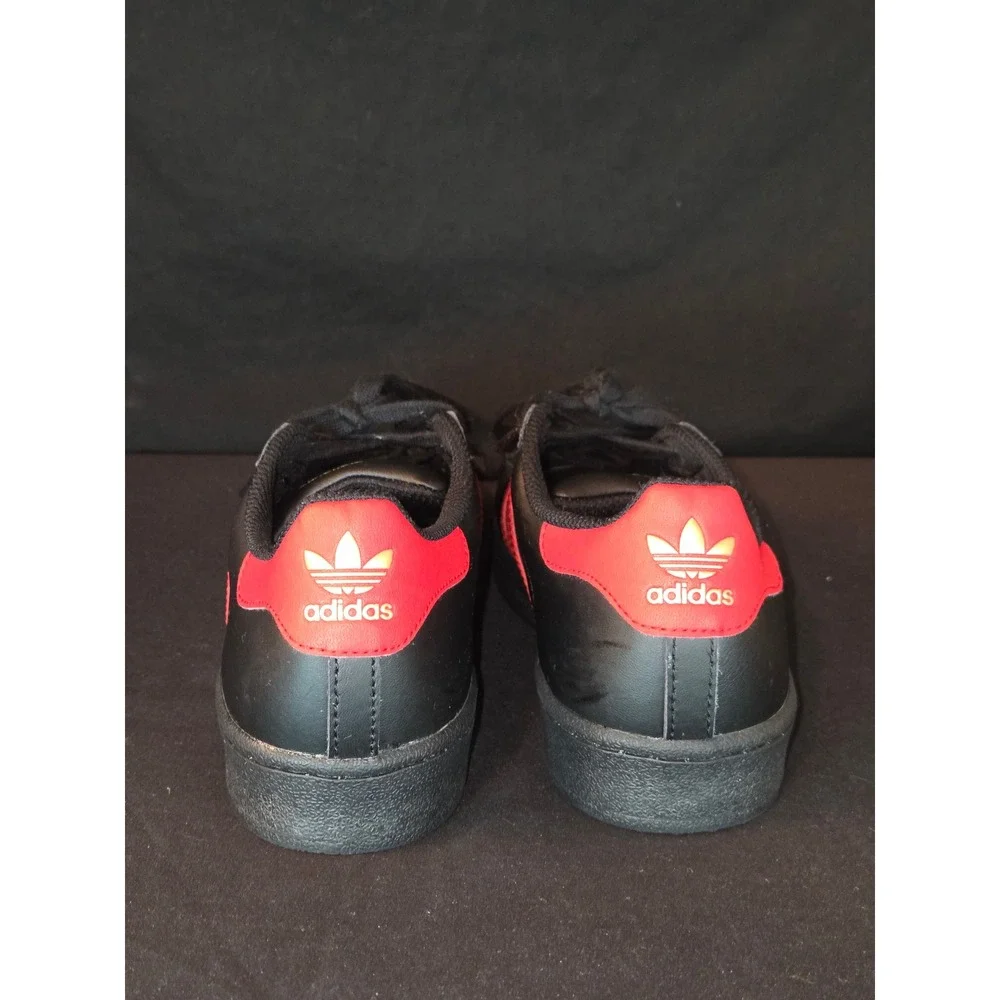Adidas Superstar Kids Size 3 Sneakers Black‎ Red Stripe Classic Shoes Casual